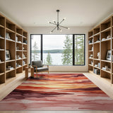 Watercolor Sunset Landscape Area Rug