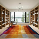 Vibrant Multi-Color Striped Area Rug