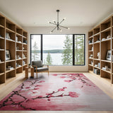 Pink Floral Vintage Blush Pink Cherry Blossom Area Rug