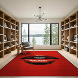 Red Pixelated Red Lips Geometric Area Rug