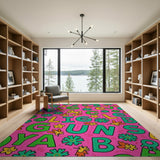 Sassy Slay Queen Multi-Color Cartoon Area Rug