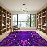 Purple Geometric Starburst Area Rug