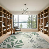 Lush Green Leaves Botanical Area Rug