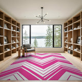 Bold Pink Zigzag Chevron Area Rug