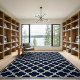 Navy Moroccan Trellis Area Rug