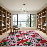 Vibrant Multi-Color Abstract Swirl Area Rug