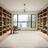 Beige and Neutral Beige Wavy Lines Area Rug