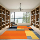 Geometric Modern Orange Bold Geometric Orange Area Rug