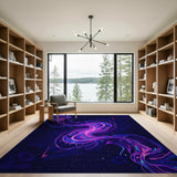 Purple Nebula Swirl Abstract Area Rug