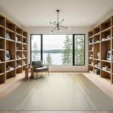 Modern Beige Vertical Lines Abstract Rug