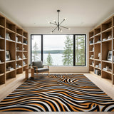 Bold Orange Zebra Stripe Area Rug