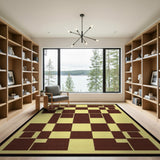 Brown Tan Asymmetrical Geometric Area Rug