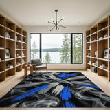 ODIKA Blue Brushstroke Abstract Area Rug
