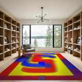 Vibrant Multi-color and Patterns Vibrant Multi-Color Geometric Modern Area Rug