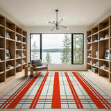 Bold Red Blue Plaid Area Rug