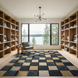 Geometric 3D Marble Cube Area Rug