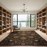 Luxurious Gold Mandala Floral Area Rug