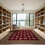 Red Gold Heritage Tribal Motif Area Rug