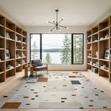 Abstract Geometric Beige Neutral Area Rug