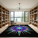 Vibrant Multi-Color Starburst Geometric Rug
