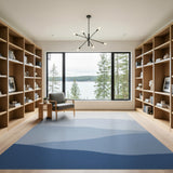 Gradient Blue Mountain Layers Area Rug
