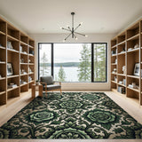 Emerald Rose Floral Vintage Area Rug