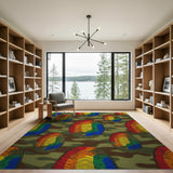 Rainbow Geometric Camo Area Rug