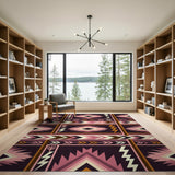 Southwestern Lightning Bolt Geometric Area Rug