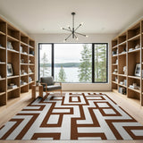 Modern Brown Geometric Key Area Rug