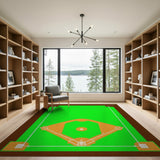 Baseball Diamond Green Area Rug