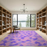 Geometric Modern Purple Purple Geometric Modern Area Rug