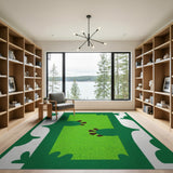 Playful Green Prickly Pear Cactus Kids Rug