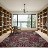 Pink Traditional Persian Ornate Pink Medallion Persian Area Rug