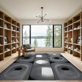 Black White Geometric Modern Geometric Modern Area Rug