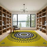 Yellow Vibrant Yellow Mandala Area Rug
