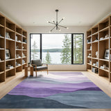 Purple Abstract Mountain Area Rug