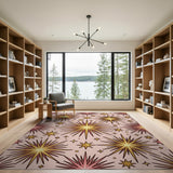 Pink Gold Starburst Area Rug