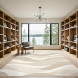 Beige Wavy Abstract No. 10 Area Rug