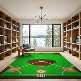 Green Baseball Field Area Rug