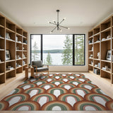 Earth Tone Arched Geometric Area Rug