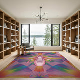 Pink Ballet Slipper Rainbow Geometric Area Rug