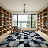 Modern Geometric Half-Moon Area Rug