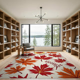 Autumn Maple Leaves Pattern Area Rug