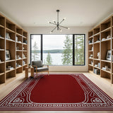 Ornate Red Border Area Rug