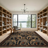 Heritage Tribal Elephant Area Rug