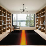 Bold Orange Cross Geometric Area Rug