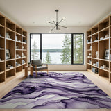 Purple Fluid Purple Waves Abstract Area Rug
