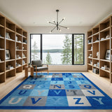 Blue Alphabet ABC Kids Learning Rug
