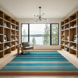 Southwestern Vibrant Multi-Color Striped Area Rug