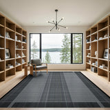 Geometric Modern Modern Black White Geometric Grid Area Rug